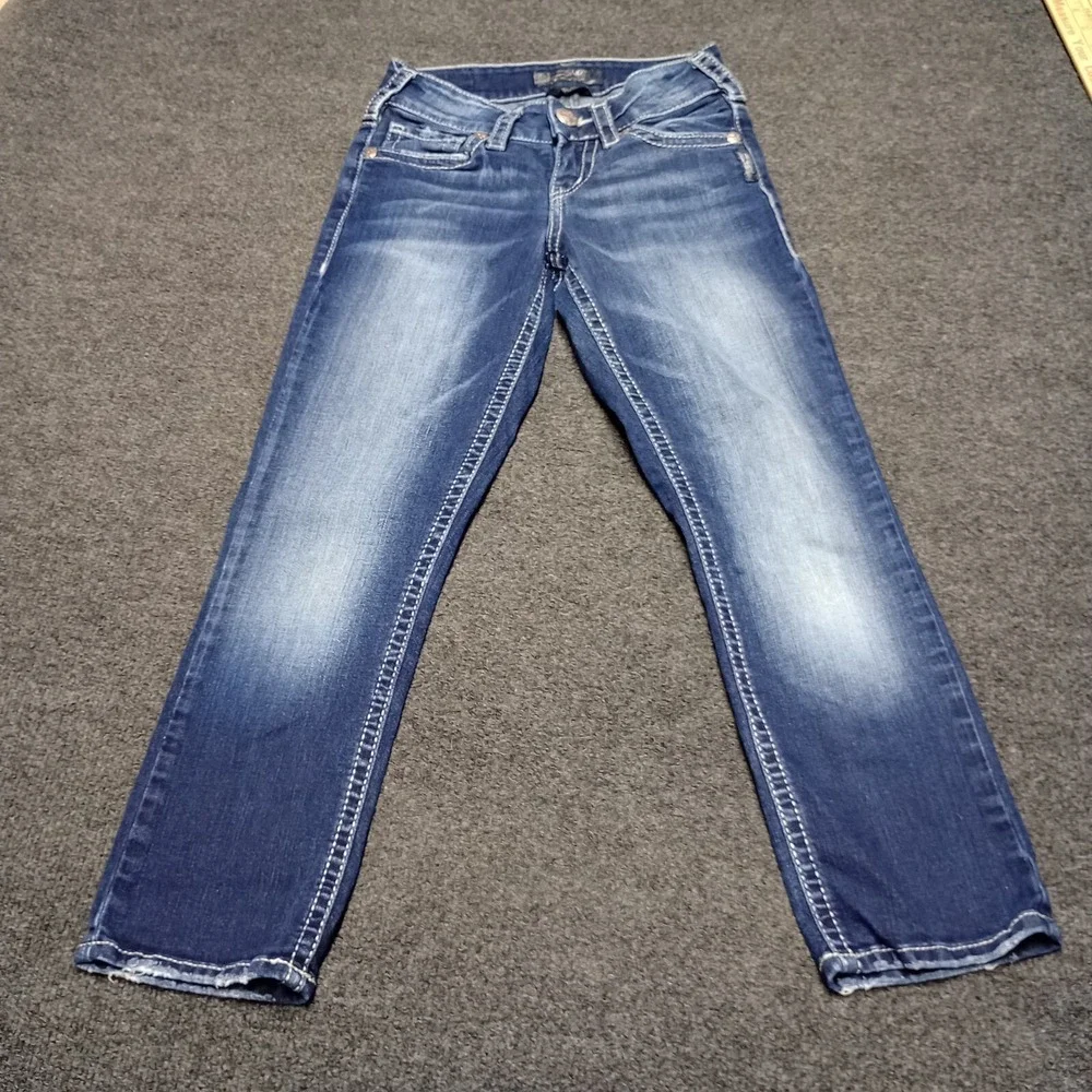 Silver Jeans Women 25 Suki Mid Capri Fade Out Stretch Ladies Denim Pants - Picture 1 of 8